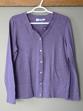 Denver Hayes Purple Button-Front Cardigan